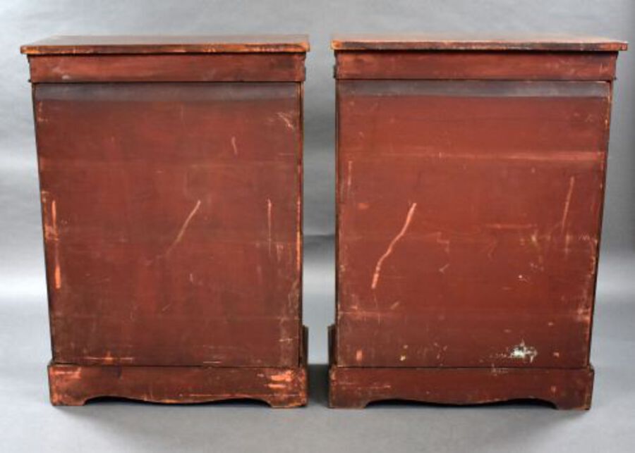 Antique Pair of Victorian Walnut Inlaid Pier Cabinets