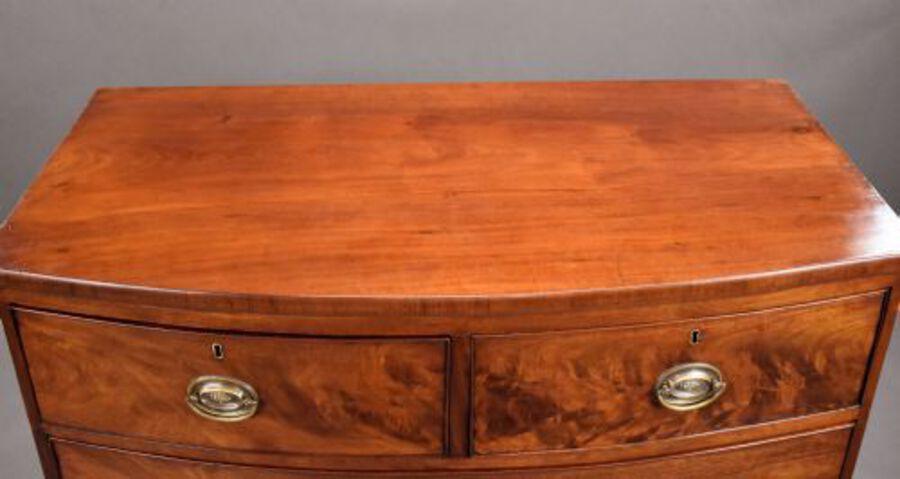 Antique Victorian Mahogany Bow Front Chest of Drawers