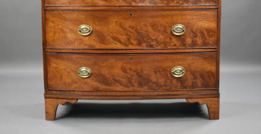 Antique Victorian Mahogany Bow Front Chest of Drawers
