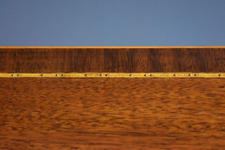 Antique Edwardian Marquetry Inlaid Mahogany Writing Table