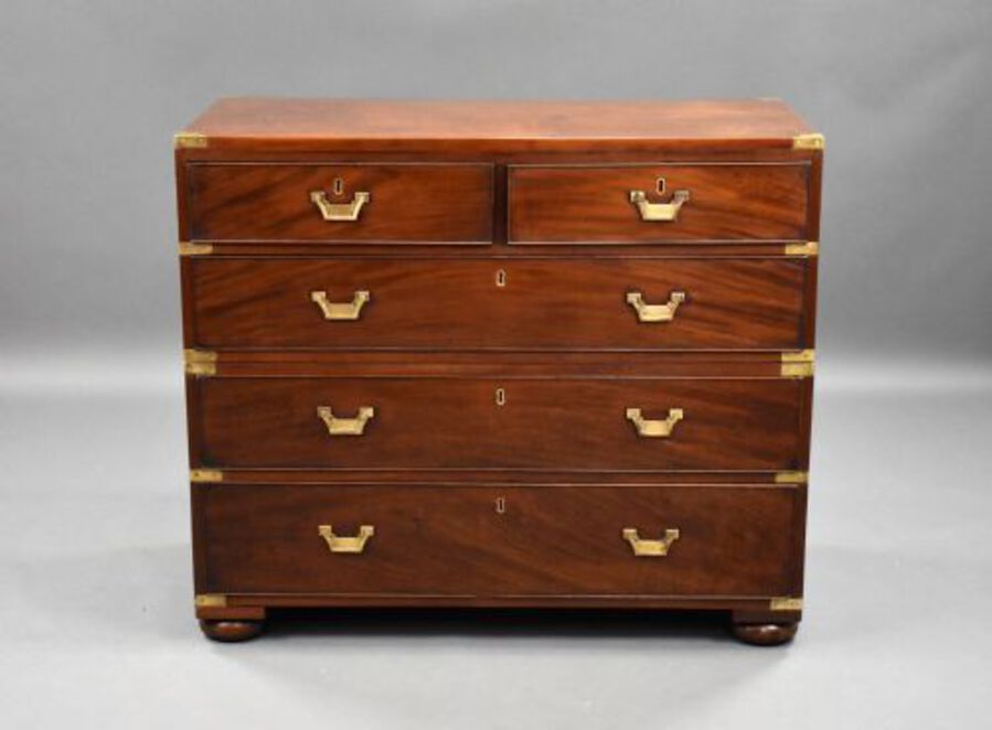 19th Century Mahogany Campaign Chest