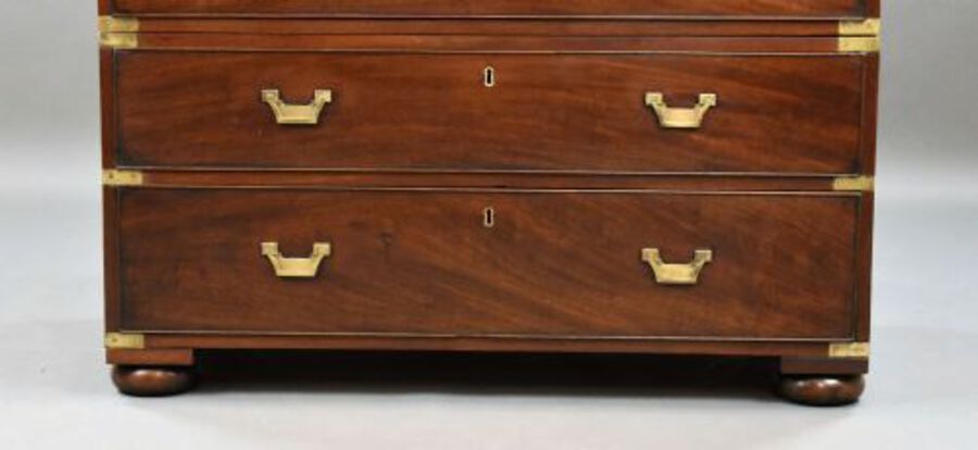 Antique 19th Century Mahogany Campaign Chest