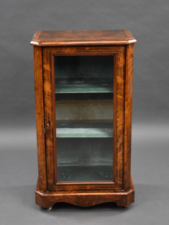 Antique Victorian Burr Walnut Music Cabinet