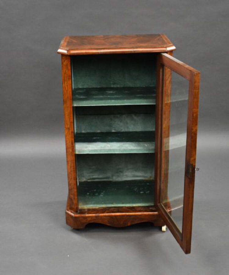 Antique Victorian Burr Walnut Music Cabinet