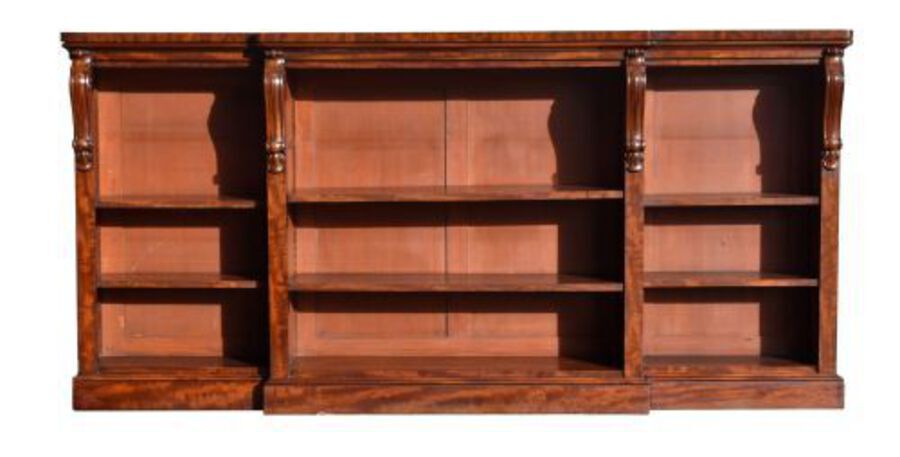 Early Victorian Mahogany Open Bookcase