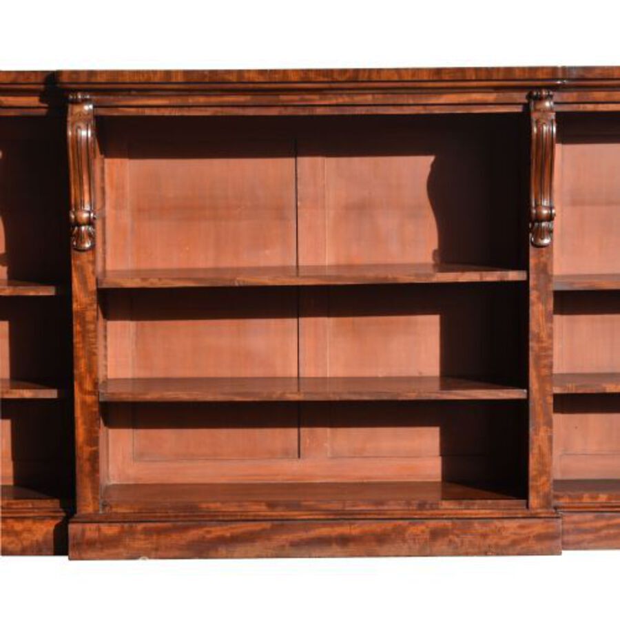 Antique Early Victorian Mahogany Open Bookcase