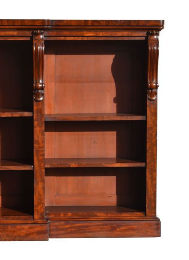Antique Early Victorian Mahogany Open Bookcase