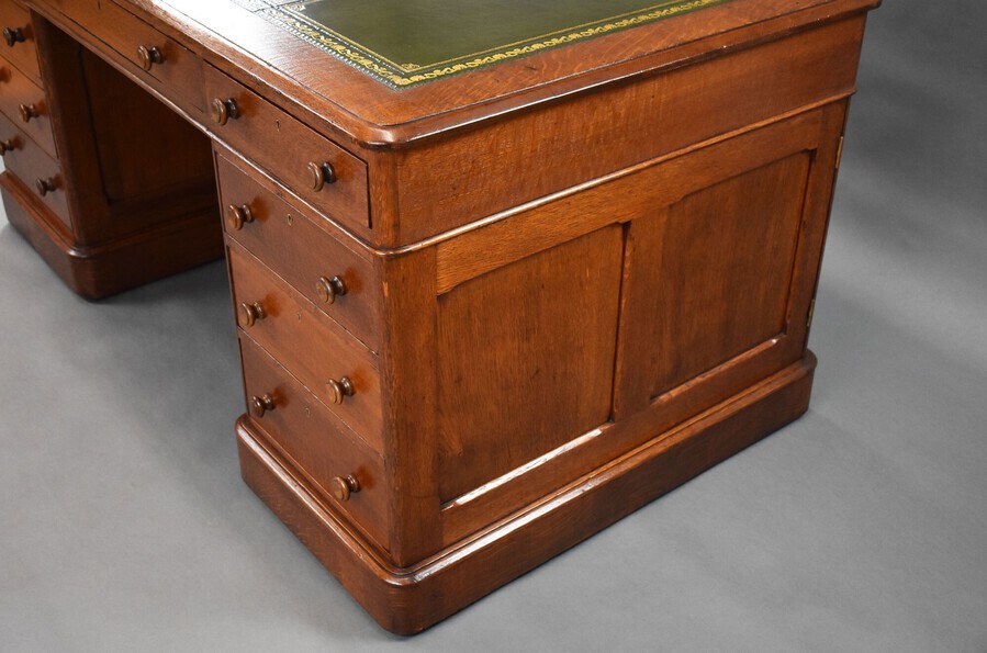 Antique Victorian Oak Partners Desk