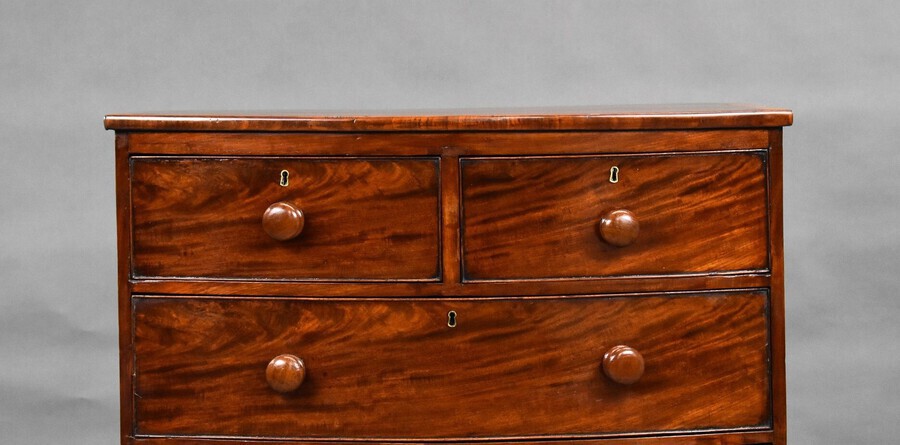 Antique Regency Mahogany Bow Front Chest of Drawers
