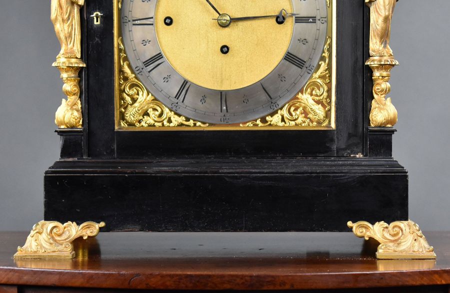 Antique Victorian Ebonised Bracket Clock by Barraud & Lunds