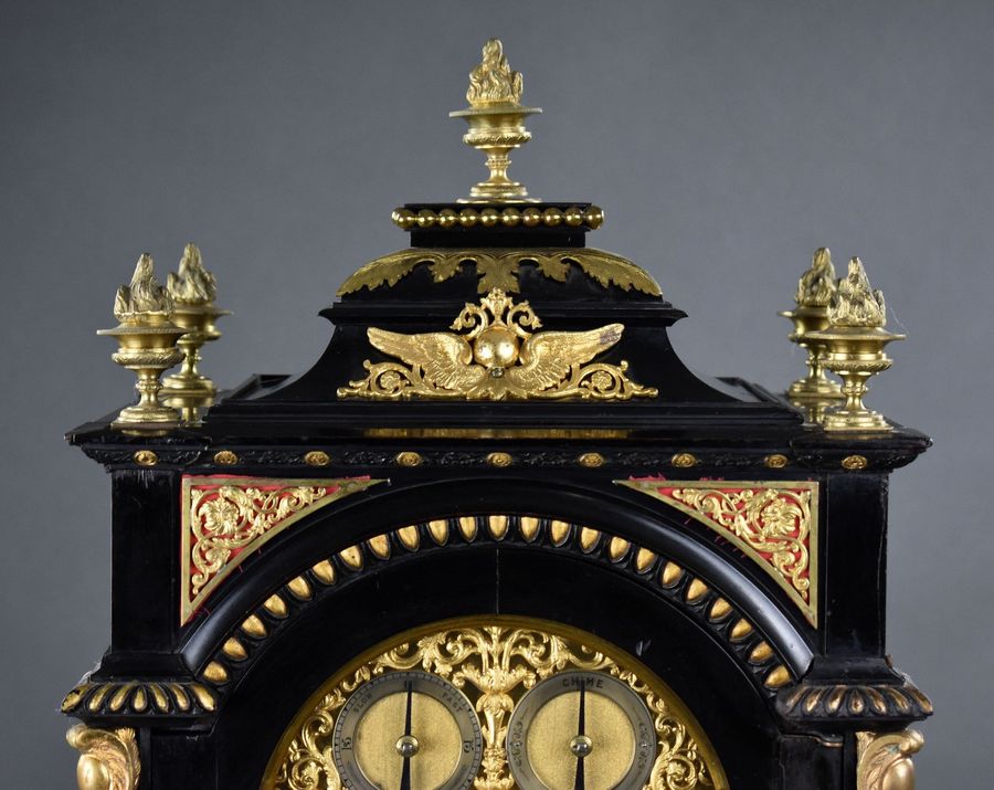 Antique Victorian Ebonised Bracket Clock by Barraud & Lunds