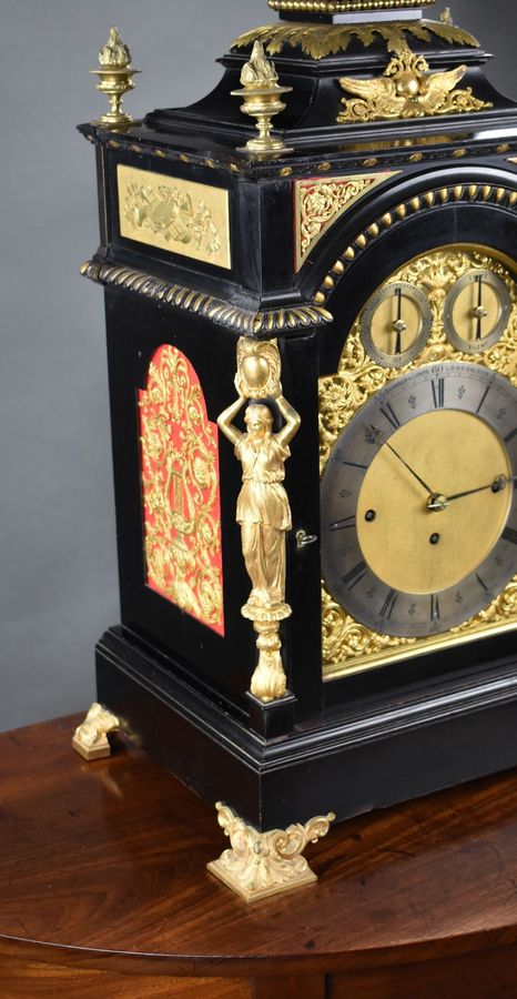 Antique Victorian Ebonised Bracket Clock by Barraud & Lunds