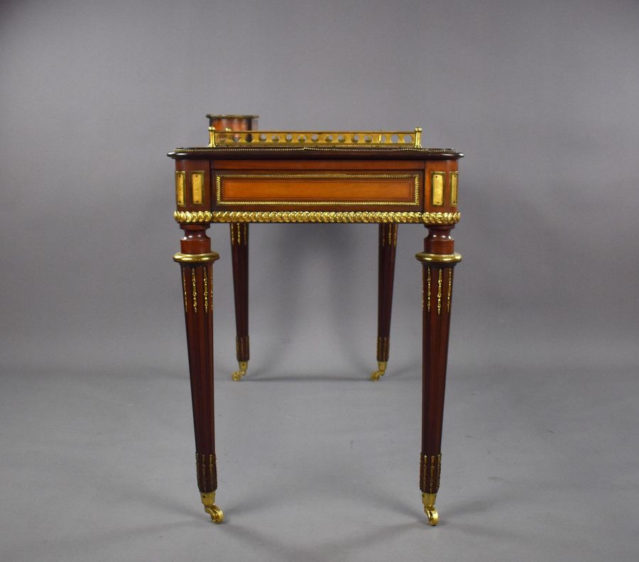 Antique Victorian Mahogany & Satinwood Writing Table by Edwards & Roberts
