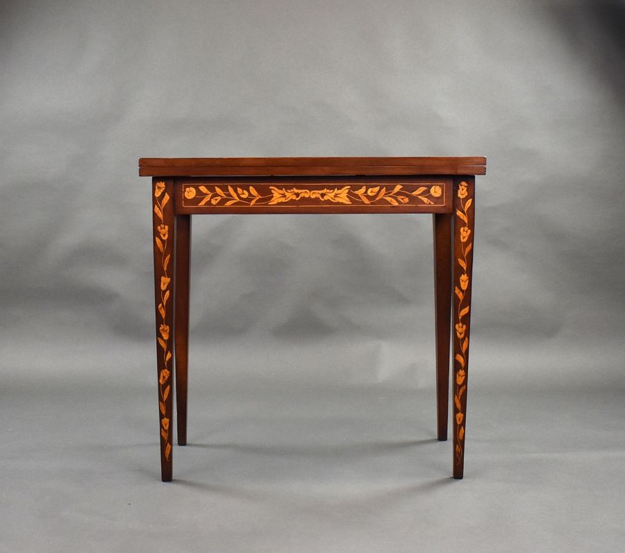 Antique 19th Century Dutch Marquetry Card Table