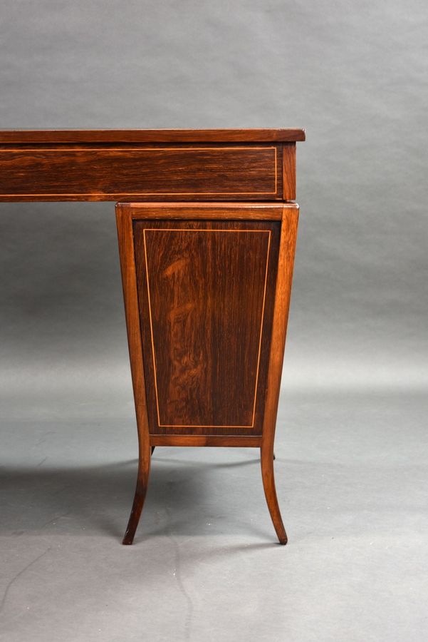 Antique Victorian Rosewood Pedestal Desk
