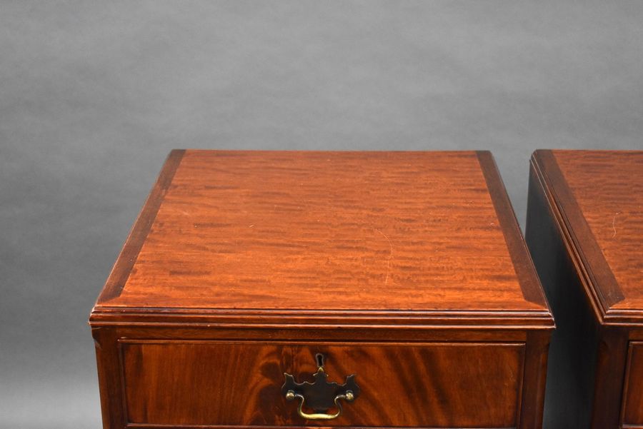 Antique Near Pair Large mahogany bedside chests