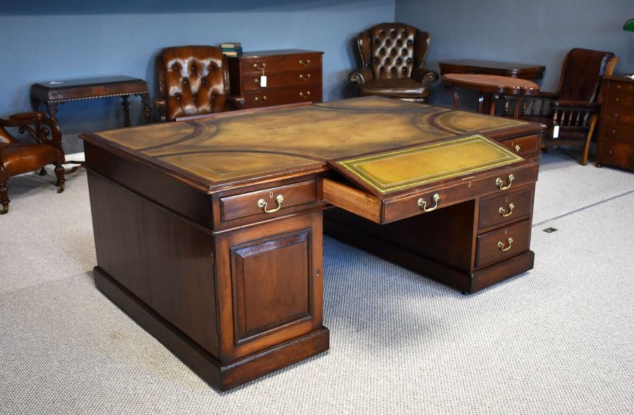 Antique Mahogany Partners Desk