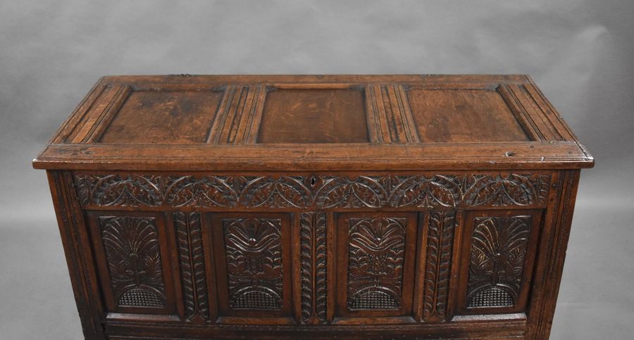 Antique 18th Century Carved Oak Coffer