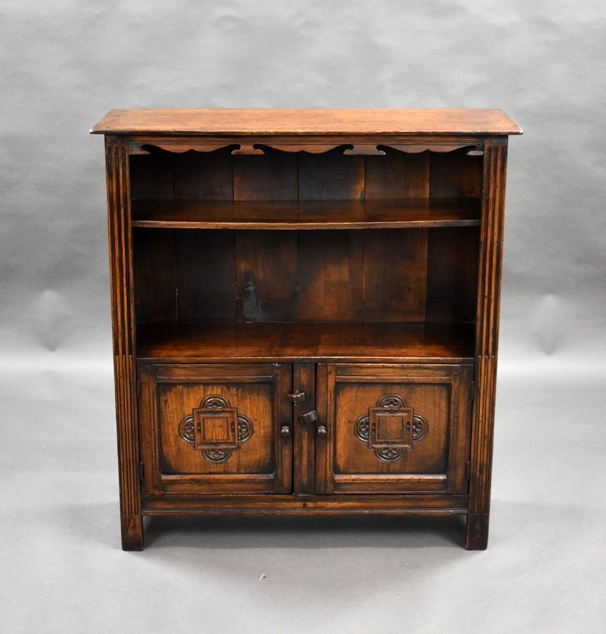 Antique Carved Oak Bookcase/Cabinet