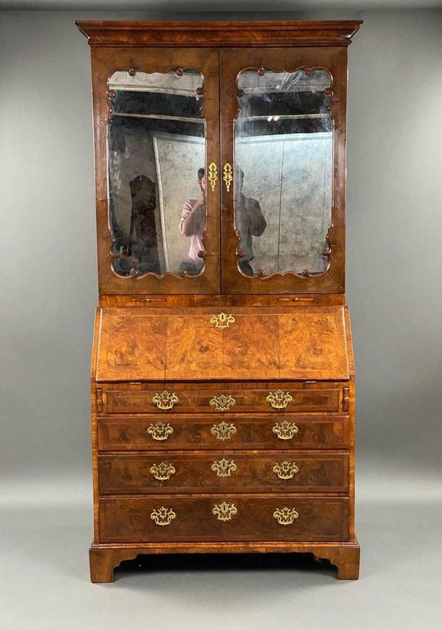 Antique 18th Century English George II Walnut Secretary Bookcase