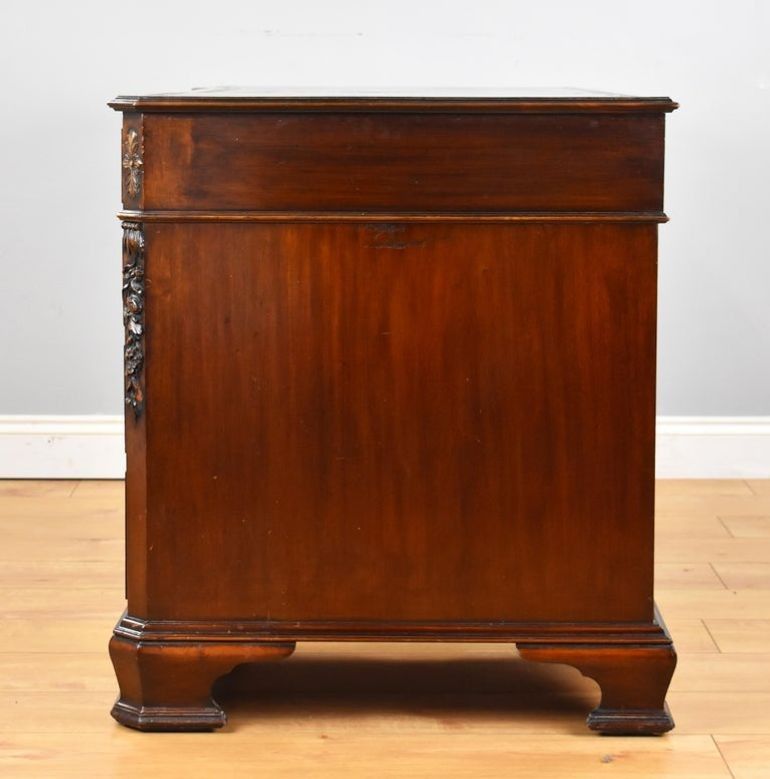 Antique 19th Century English Chippendale Style Pedestal Desk