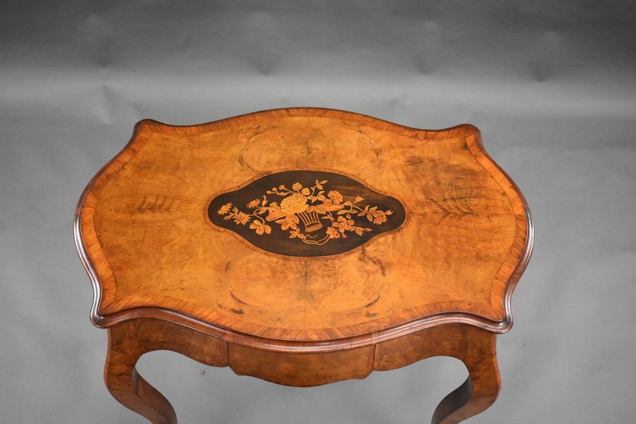 Antique Victorian Walnut Marquetry Centre Table