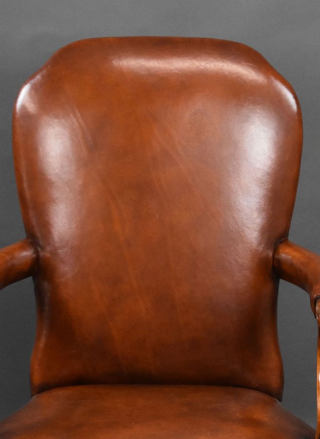Antique Set of 7 Hand Dyed Leather Armchairs