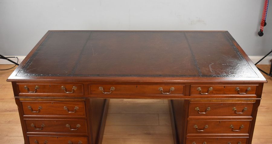 Antique Large Mahogany Partners Desk