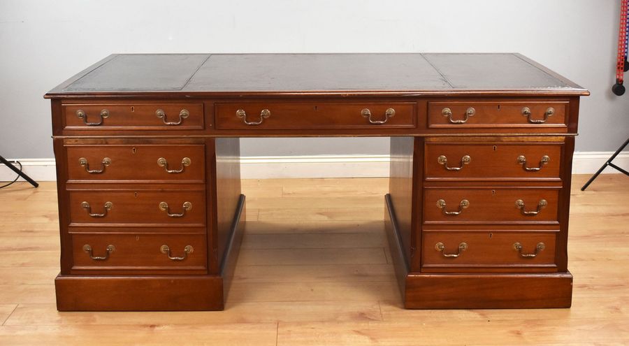 Antique Large Mahogany Partners Desk