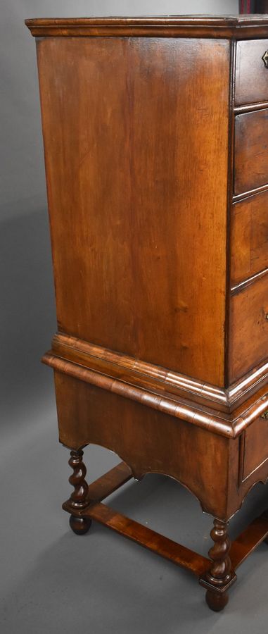 Antique George II Burr Walnut Chest on Stand