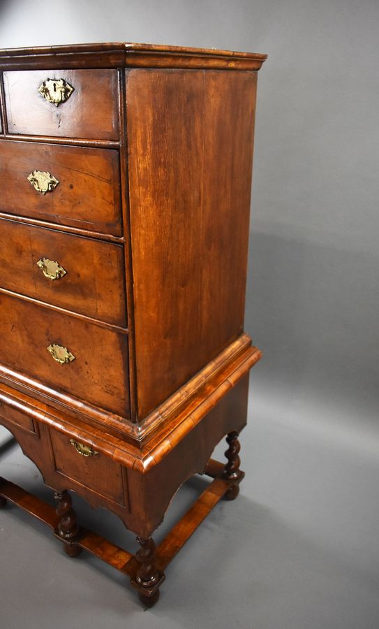 Antique George II Burr Walnut Chest on Stand