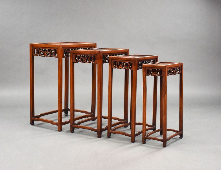 Set Four graduated Chinese Hardwood Nest Tables