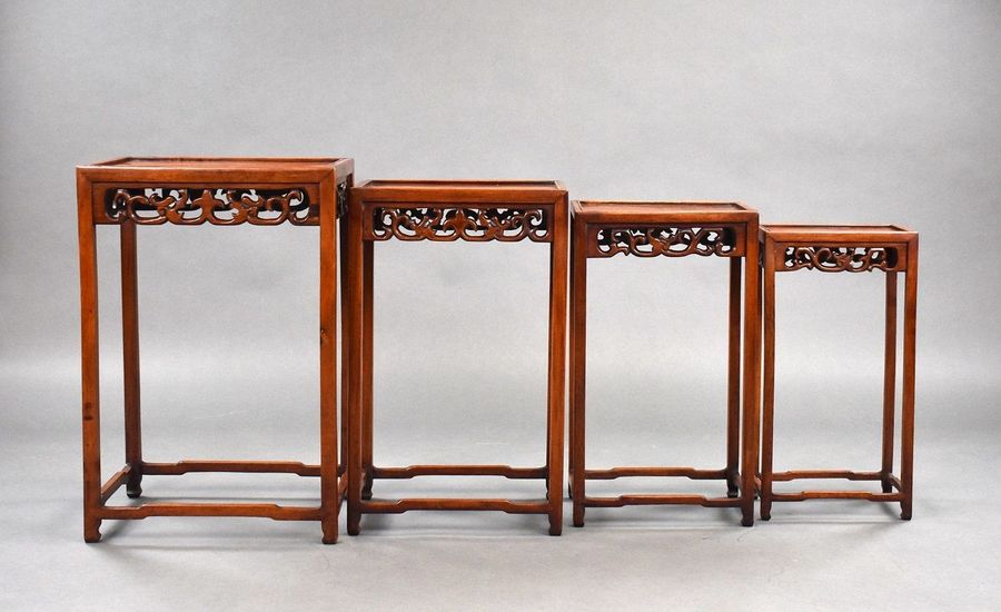 Antique Set Four graduated Chinese Hardwood Nest Tables