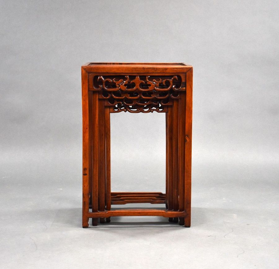 Antique Set Four graduated Chinese Hardwood Nest Tables