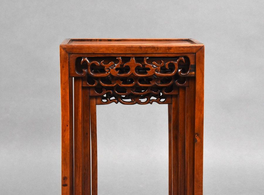 Antique Set Four graduated Chinese Hardwood Nest Tables