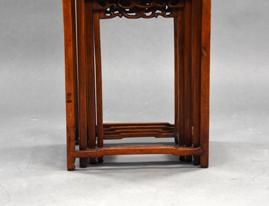 Antique Set Four graduated Chinese Hardwood Nest Tables