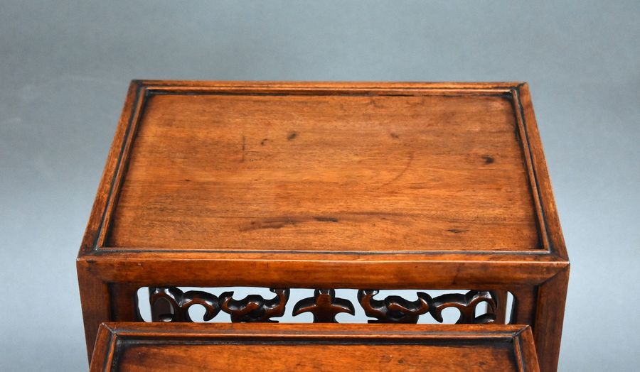 Antique Set Four graduated Chinese Hardwood Nest Tables