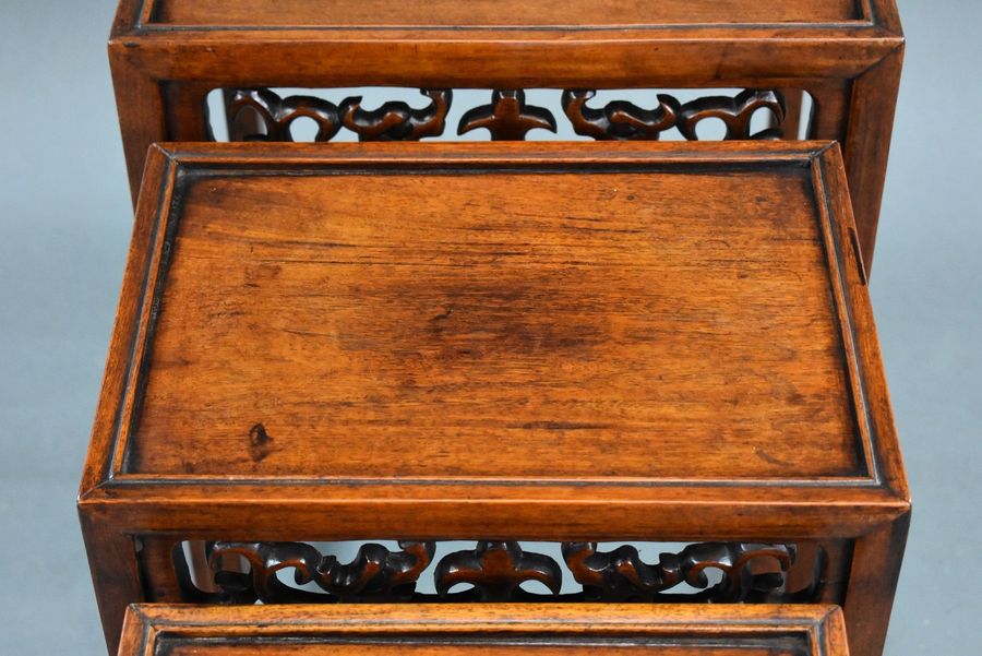 Antique Set Four graduated Chinese Hardwood Nest Tables