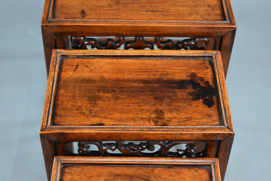 Antique Set Four graduated Chinese Hardwood Nest Tables