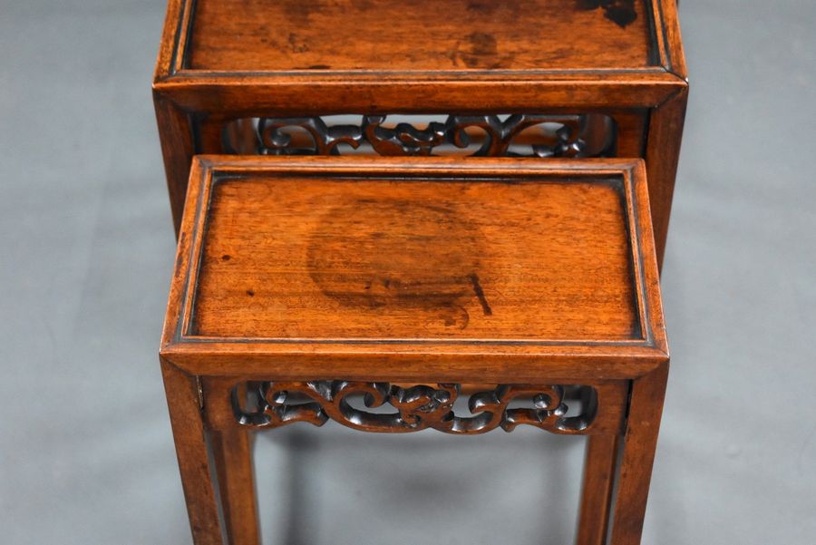 Antique Set Four graduated Chinese Hardwood Nest Tables