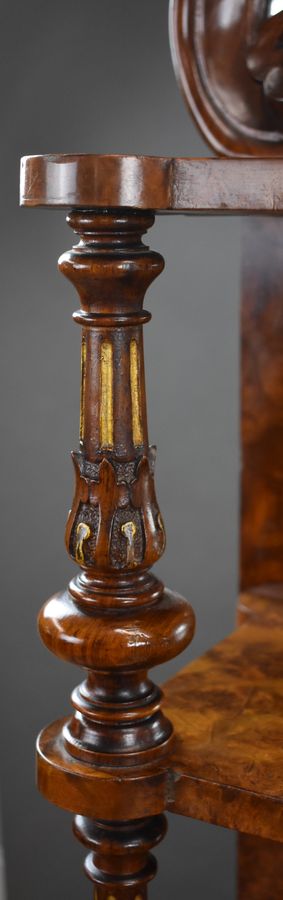 Antique Victorian Burr Walnut Chiffonier Cabinet