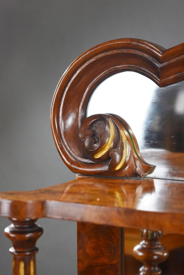 Antique Victorian Burr Walnut Chiffonier Cabinet