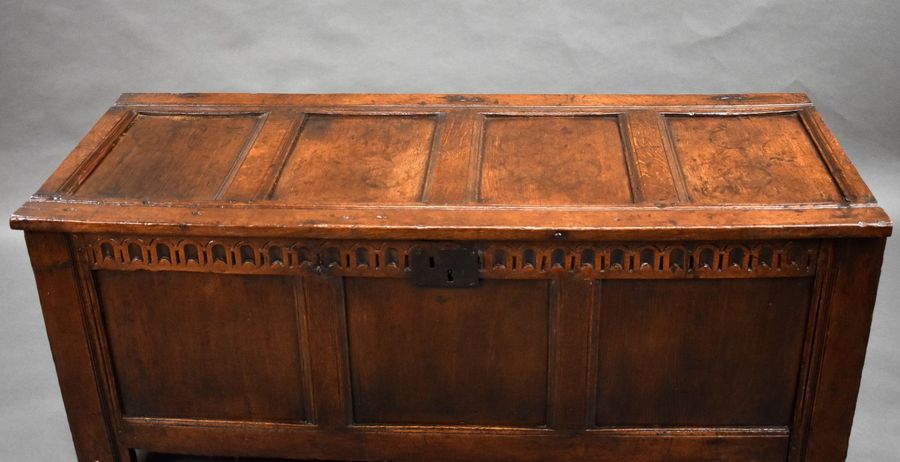 Antique 18th Century Carved Oak Coffer