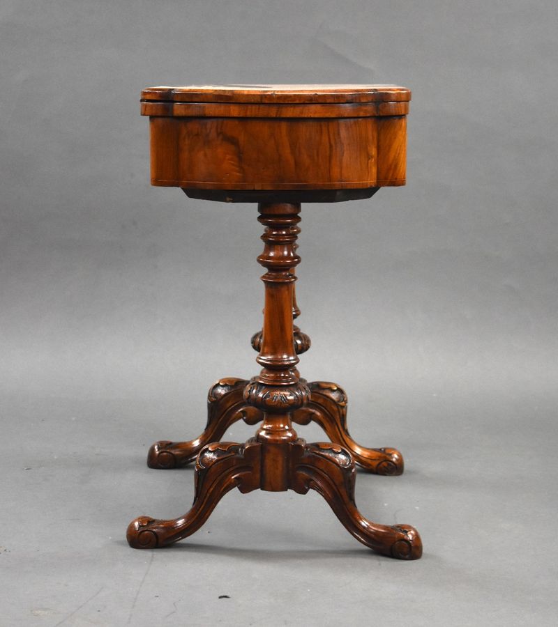 Antique Victorian Burr Walnut Inlaid Games Table