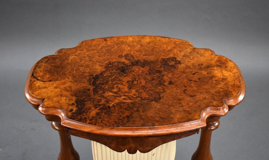 Antique Victorian Burr Walnut Work Table