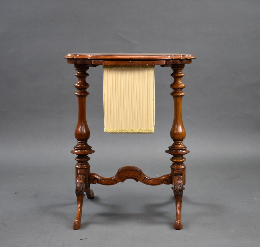 Antique Victorian Burr Walnut Work Table