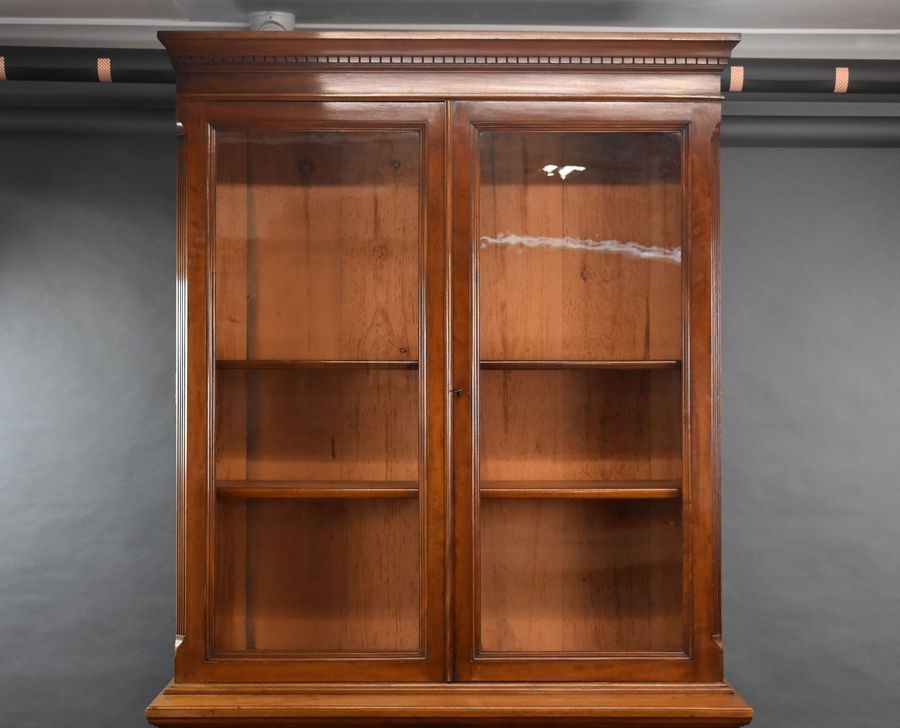 Antique Victorian Walnut Bookcase