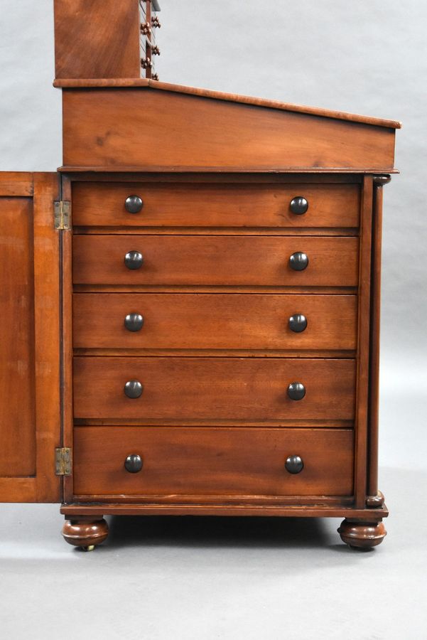 Antique Large William IV Mahogany Davenport