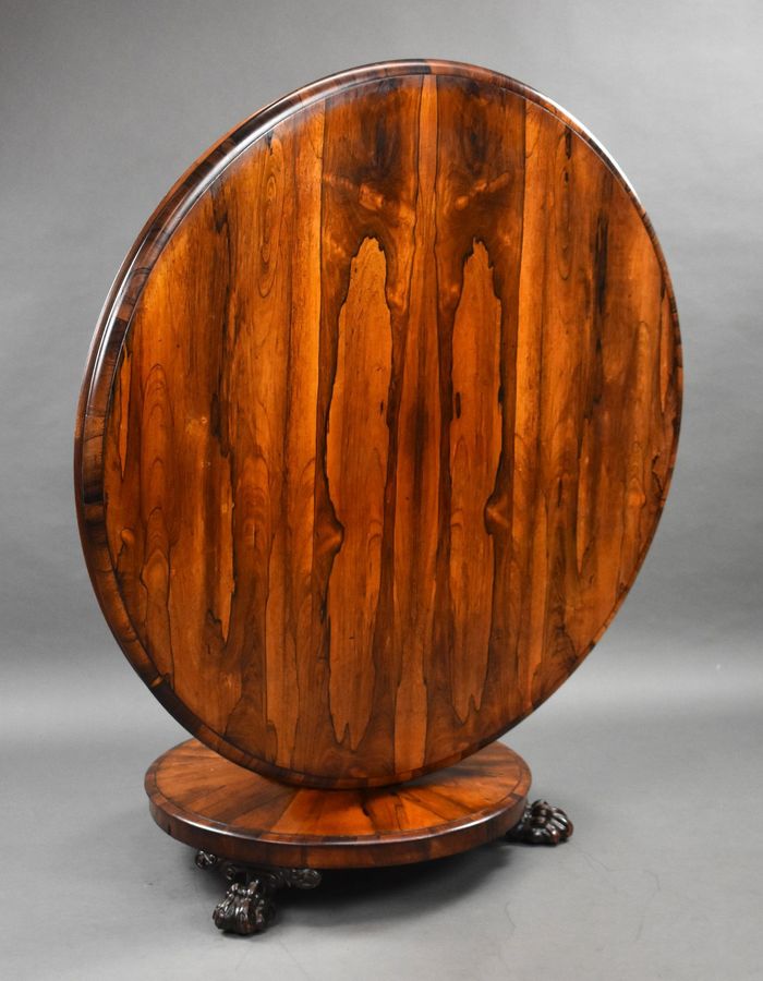 Antique Early Victorian Circular Rosewood Breakfast Table