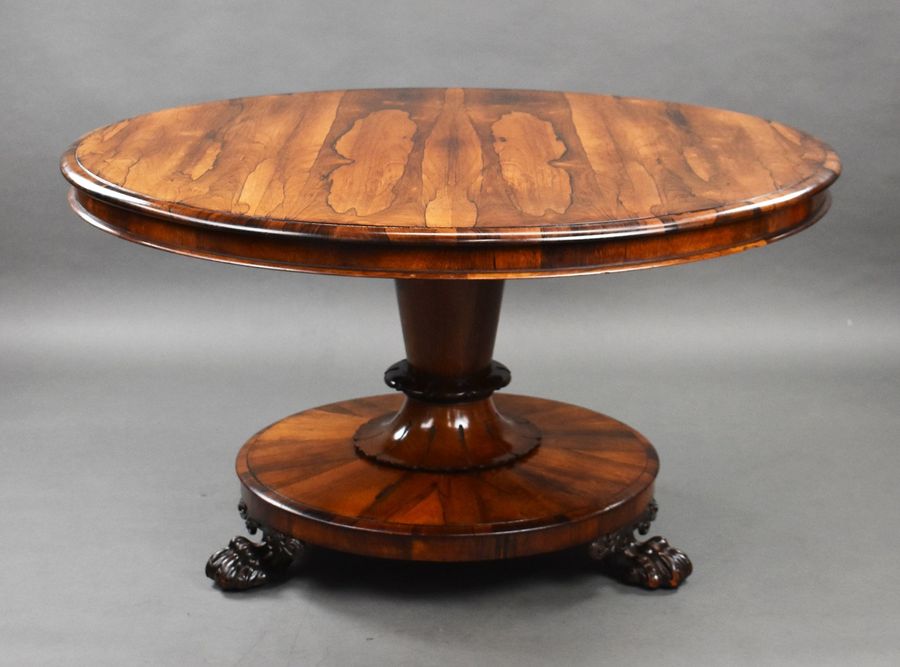 Antique Early Victorian Circular Rosewood Breakfast Table